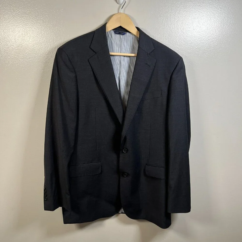 Brooks Brothers Explorer Blazer Jacket Size 44 L Madison Fit Gray Career Work